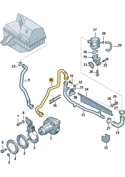 Vw Passat B5.5 2001-2005 1.6 Alz Motor Sekonder Hava Borusu 3B0131149B modelleri