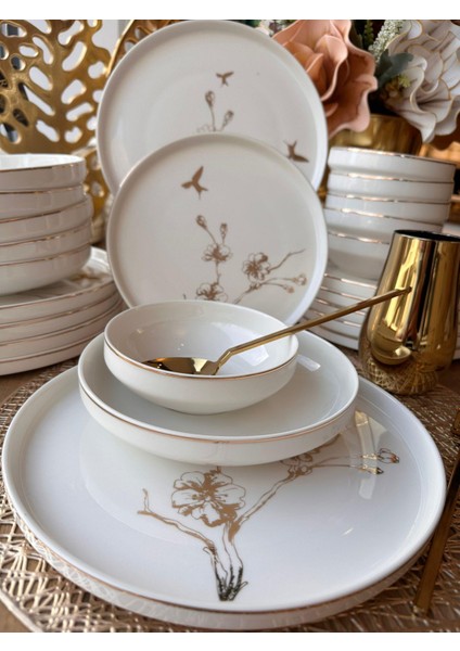 Yemek Takımı Modern Cherry 24 Parça 6 Kişilik