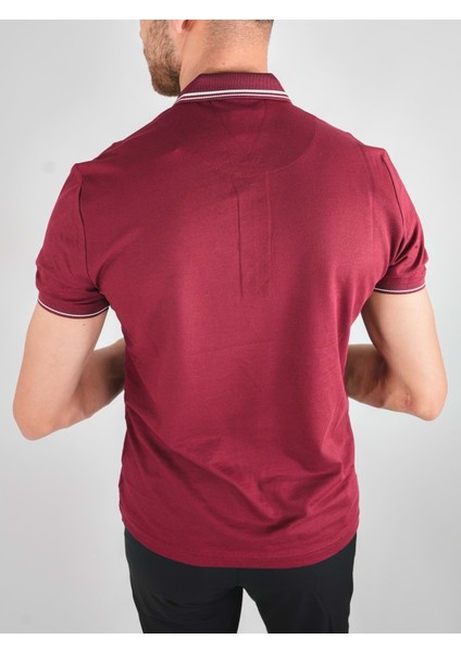 Fermuarlı Bordo Yakalı Tshirt fiyatları
