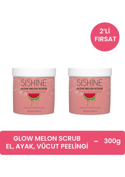 Karpuzlu Arındırıcı El, Ayak ve Vücut Peelingi - Glow Melon Scrub - 2 Adet