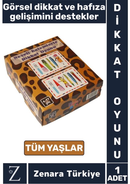 Eğitici Görsel Algı Hafıza Dikkat Koordinasyon Gelişimi Eğlenceli Oyun Neşeli Kalemlerle Dikkat