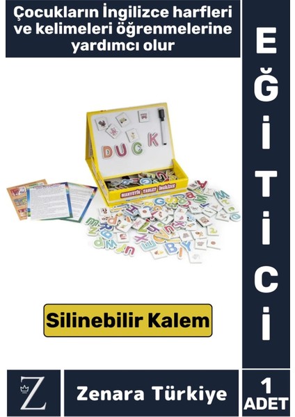 Eğitici Koordinasyon Harf Kelime Dil Öğreten Silinebilir Kalemli Eğlenceli Manyetik Tablet Ingilizce
