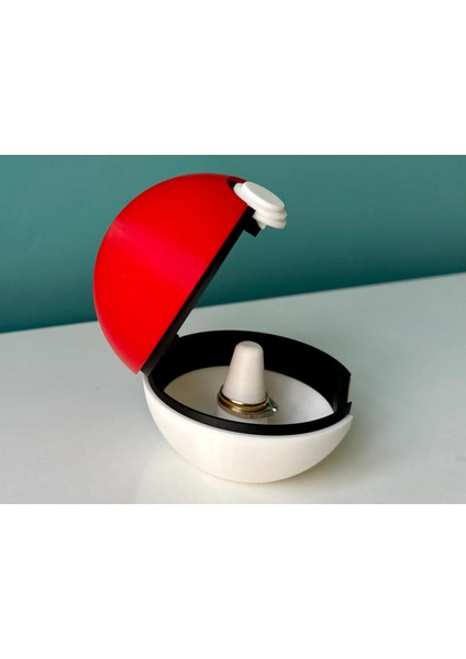Poke Topu Şeklinde Yüzük Kutusu Evlilik Teklifleri ve Saklama Için Gerçek Klasik Pokemon Pokeball Boyutlarında fiyatları