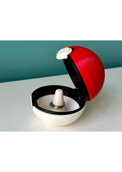 Poke Topu Şeklinde Yüzük Kutusu Evlilik Teklifleri ve Saklama Için Gerçek Klasik Pokemon Pokeball Boyutlarında indirimleri