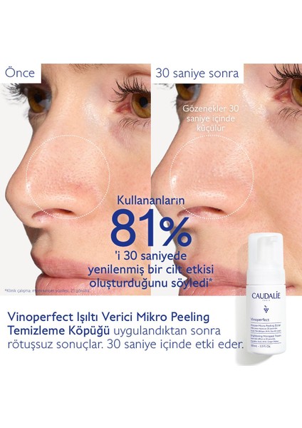 Caudalie Vinoperfect Işıltı Verici Mikro Peeling Temizleme Köpüğü 50 ml fırsatları