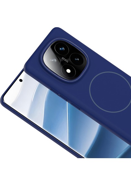 Xiaomi Redmi Note 14 Pro 4g Uyumlu Kılıf M-Safe Şarj Özellikli Ruby Kapak Lacivert