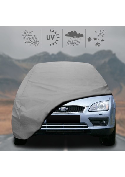 Ford Focus Sedan (2005 - 2010) Oto Branda Su Geçirmez Miflonlu Araba Brandası Klipsli Araba Çadırı