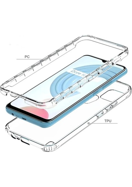 Realme C25Y Uyumlu Kılıf Ön Arka Şeffaf Silikon Koruma Şeffaf fiyatları