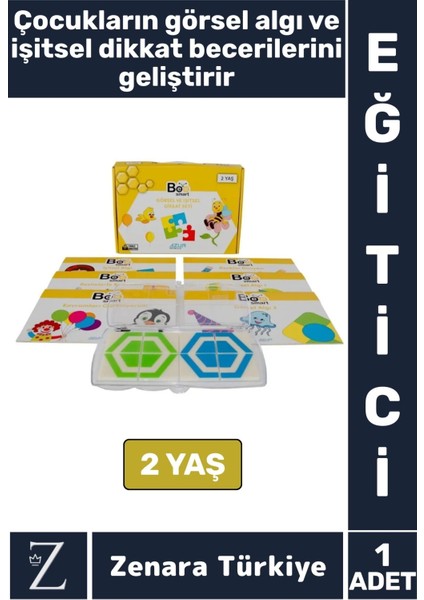 Eğitici Görsel Algı Dikkat Işitme Beceri Geliştirici 2 Yaş Görsel ve Işitsel Dikkat Özel Set