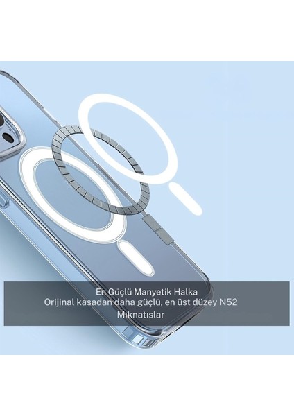 iPhone 13 Uyumlu Kılıf M-Safe Kablosuz Şarj Özellikli Mpl Sert Mika Şeffaf