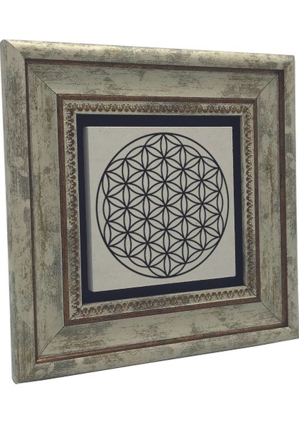 Yaşam Çiçeği Deseni Baskılı Doğaltaş Tablo (20 x 20 KD-109) fiyatları