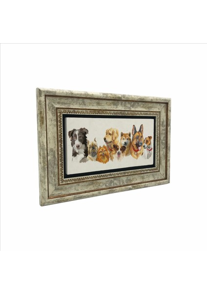 Sevimli Köpekler Baskılı Doğaltaş Tablo (20 x 30 DRG-101)