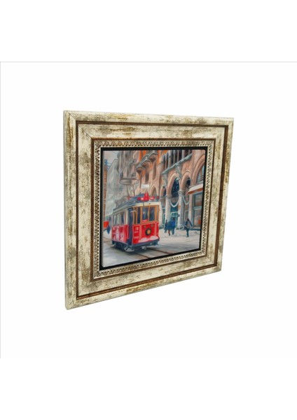 Nostaljik Tramvay Baskılı Doğaltaş Tablo 25X25 Krt-46