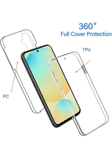 Samsung Galaxy S24 Fe Uyumlu Kılıf Ön Arka Şeffaf Silikon Koruma Şeffaf fiyatları