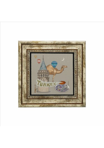 Galata Kulesi Baskılı Doğaltaş Tablo 25CMX25CM KRT-026 fiyatları
