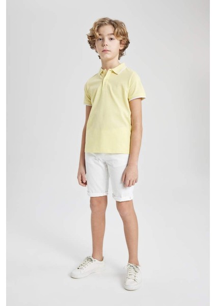 Erkek Çocuk Pike Kısa Kollu Polo Tişört Sarı modelleri