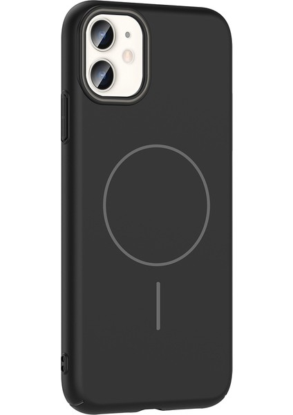 iPhone 11 Uyumlu Kılıf M-Safe Şarj Özellikli Ruby Kapak Siyah