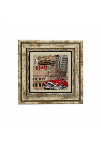 Italya Görseli Baskılı Doğaltaş Tablo (25 x 25 Krg-46) fiyatları