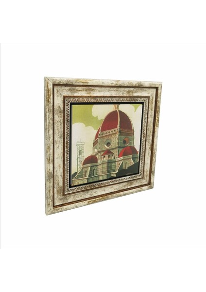 Italya Görseli Baskılı Doğaltaş Tablo 25 cm x 25 cm KRG-058