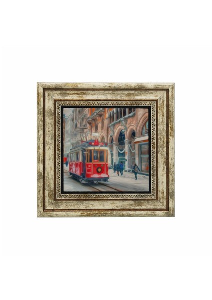 Nostaljik Tramvay Baskılı Doğaltaş Tablo 25X25 Krt-46 fiyatları