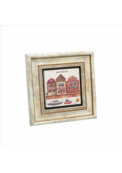Amsterdam Görseli Baskılı Doğaltaş Tablo (20 x 20 Krg-18)