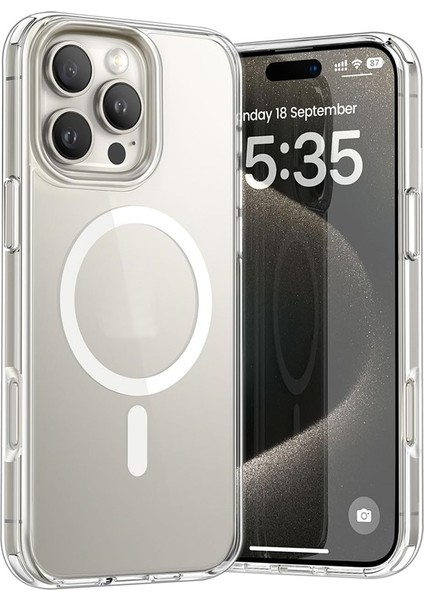 iPhone 16 Pro Uyumlu Kılıf M-Safe Kablosuz Şarj Özellikli Mpl Sert Mika Şeffaf