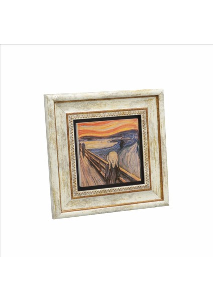 Çığlık (Edvard Munch, 1893) Baskılı Doğaltaş Tablo (20 x 20 KRG-168)