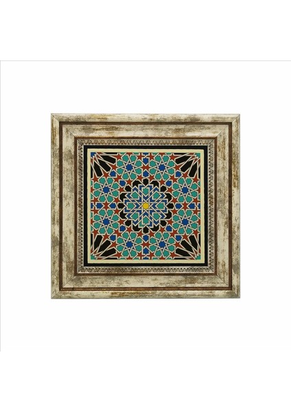 Islami Geometrik Desen El Hamra Sarayı Fas Baskılı Doğaltaş Tablo 25CMX25CM KD-047 fiyatları