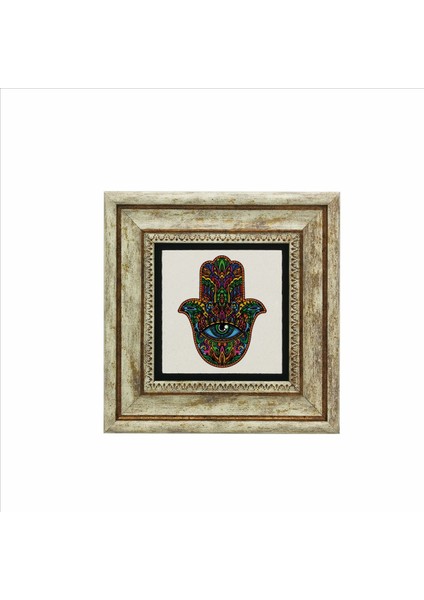 Fatıma’nın Eli Baskılı Doğaltaş Tablo (20 x 20 Kd-3)