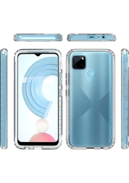 Realme C21Y Uyumlu Kılıf Ön Arka Şeffaf Silikon Koruma Şeffaf