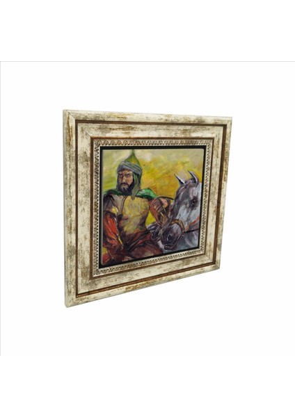 Selahaddin Eyyubi Tasviri Baskılı Doğaltaş Tablo (25 x 25 Krg-86)