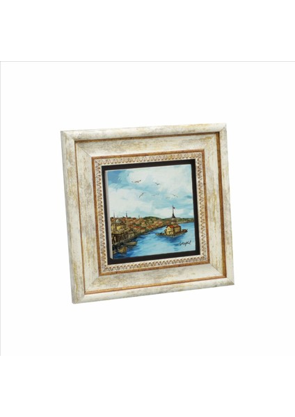 Kız Kulesi Baskılı Doğaltaş Tablo (20 x 20 Krt-19)