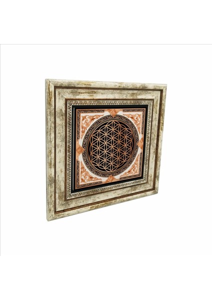 Yaşam Çiçeği Baskılı Doğaltaş Tablo 25CMX25CM KD-044