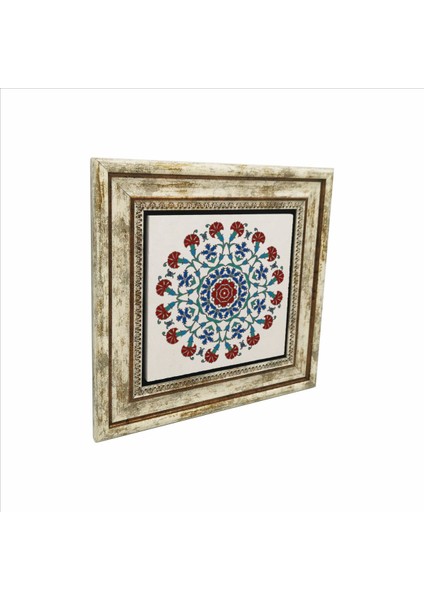 Osmanlı Çini Deseni Baskılı Taş Tablo 25X25 Kd-41