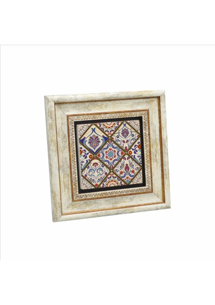 Italyan Çini Deseni Baskılı Doğaltaş Tablo (20 x 20 Kd-27)