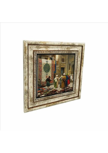 Halı Tüccarı Osman Hamdi Bey, 1888 Baskılı Doğaltaş Tablo 25CMX25CM KRT-128