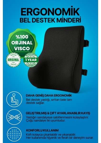 Yeni Nesil Ergonomik Bel Destek Minderi Bel ve Sırt Yastık