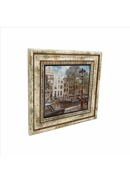 Amsterdam Görseli Baskılı Doğaltaş Tablo (25 x 25 Krg-17)