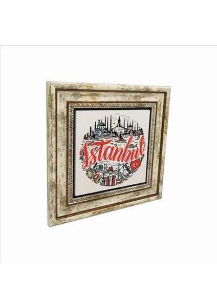 Istanbul Sembolik Yerler Baskılı Doğaltaş Tablo 25X25 Krt-32
