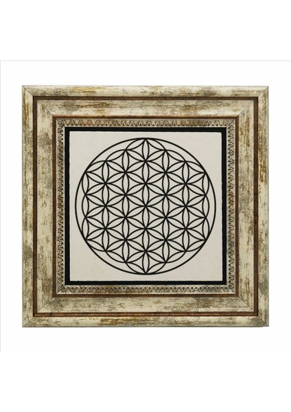 Yaşam Çiçeği Baskılı Doğaltaş Tablo 25CMX25CM KD-109 fırsatları