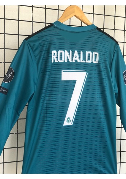 Real.madrid.ronaldo Turkuaz 2018 Uzun Kol Deplasman Yetişkin Forma