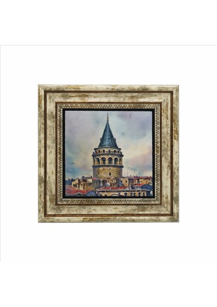 Galata Kulesi Baskılı Doğaltaş Tablo 25X25 Krt-20 fiyatları