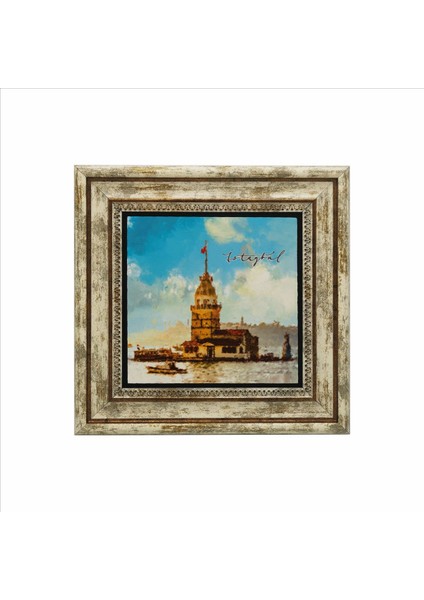 Kız Kulesi Baskılı Doğaltaş Tablo 25X25 Krt-18 fiyatları