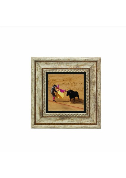 Ispanya Boğa Güreşi Baskılı Doğaltaş Tablo (20 x 20 Krg-64)