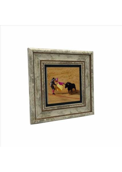 Ispanya Boğa Güreşi Baskılı Doğaltaş Tablo (20 x 20 Krg-64)