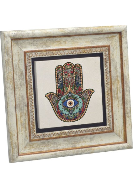 Fatıma’nın Eli (Nazar Boncuklu) Baskılı Doğaltaş Tablo (20 x 20 KD-110)