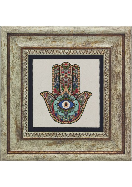 Fatıma’nın Eli (Nazar Boncuklu) Baskılı Doğaltaş Tablo (20 x 20 KD-110) fiyatları