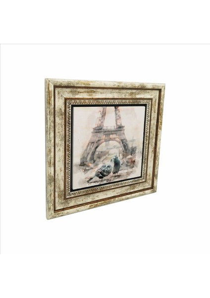 Eyfel Kulesi Baskılı Doğaltaş Tablo (25 x 25 Krg-3)