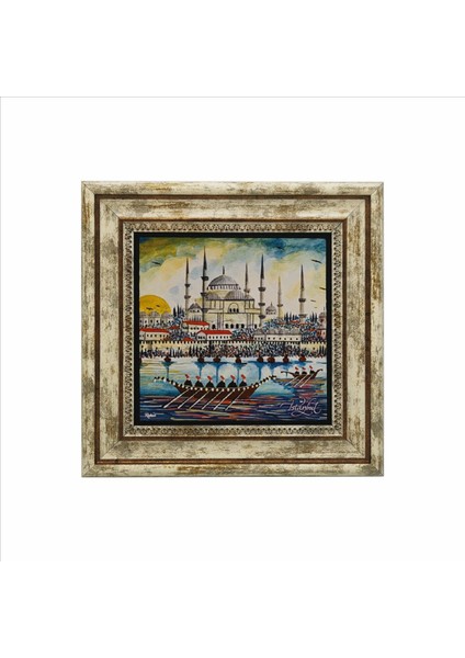 Sultanahmet Camii Baskılı Doğaltaş Tablo (25 x 25 Krt-14) fiyatları