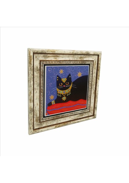 Kedi Baskılı Doğaltaş Tablo (25CMX25CM )(KRG-167)
